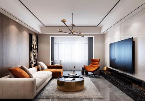 西城科景三居112平现代风格装修案例