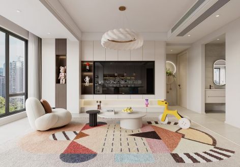 康田星樾103平多巴胺现代三居装修案例