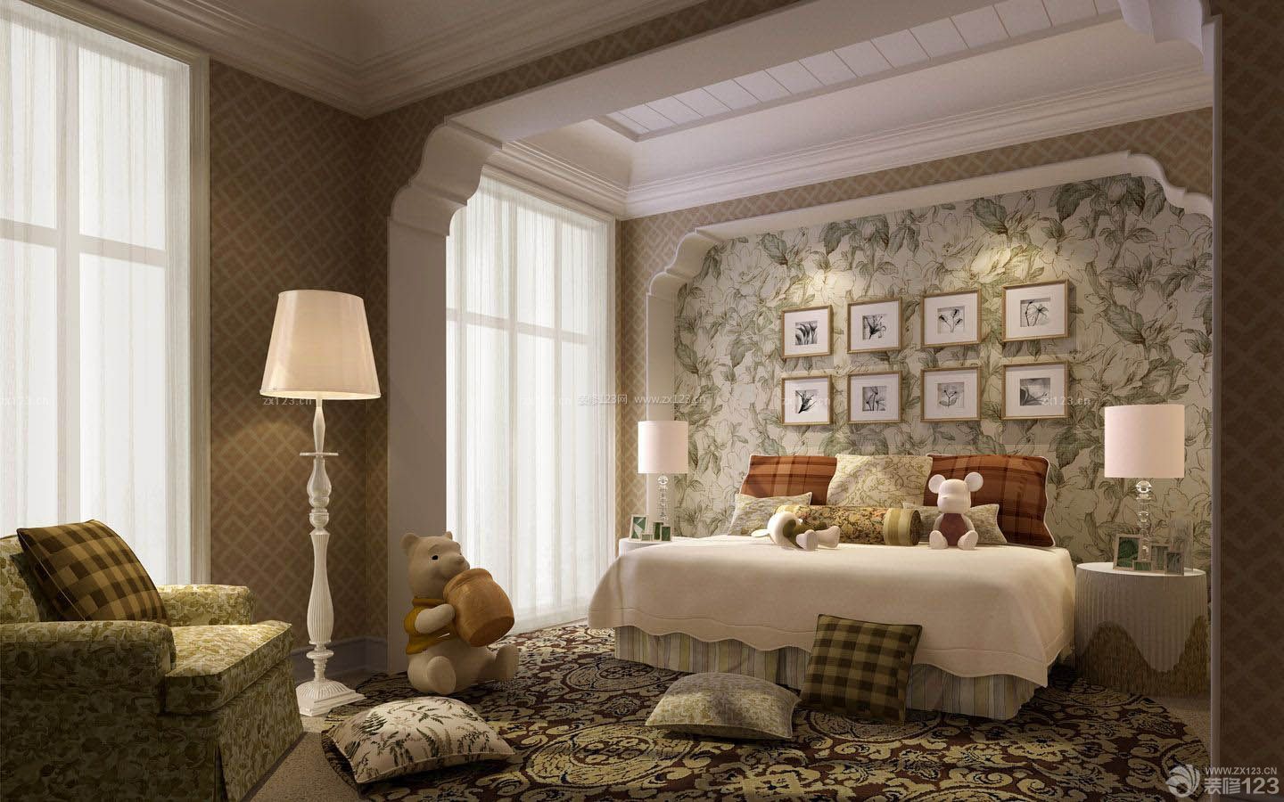 田园风格装饰画 女生卧室设计
