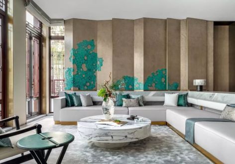 碧桂园翡翠蓝山199平米新中式别墅装修案例