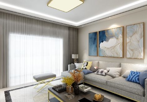 永川万科城130平米现代轻奢风三居室装修案例