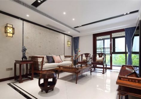 润西山新中式风格118平米装修案例