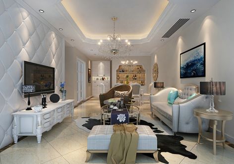 花漫里72平米小户型简欧风格装修效果图