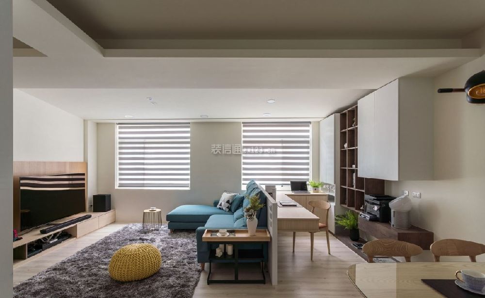 客厅书柜墙装修效果图 客厅书柜效果图 