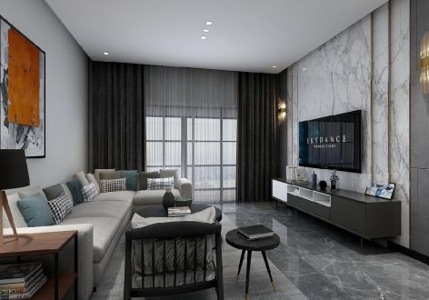 海成星光上院102平米现代风格装修案例