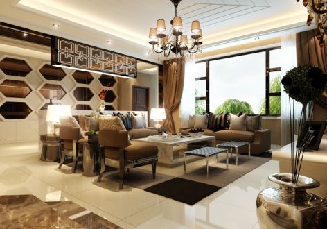 世茂茂悦府四居147平欧式风格装修案例