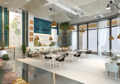 鲜甜西餐厅港式风格178平米装修效果图案例