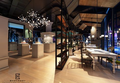 糕点店法式风格1000平装修效果图