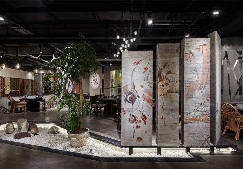 350平米现代中式大型火锅店装修设计案例