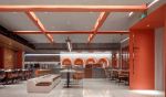 200平米现代水磨石橙红西餐厅装修案例