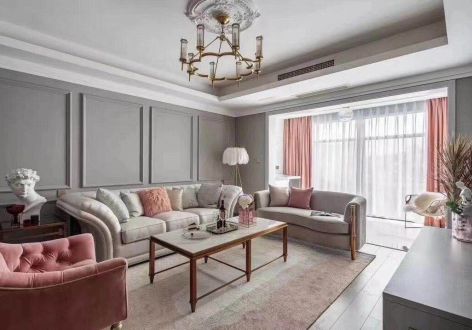 奥园康城95平轻奢风格三居室装修案例