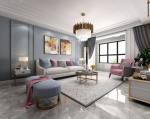 美丽新城122平轻奢风格装修案例