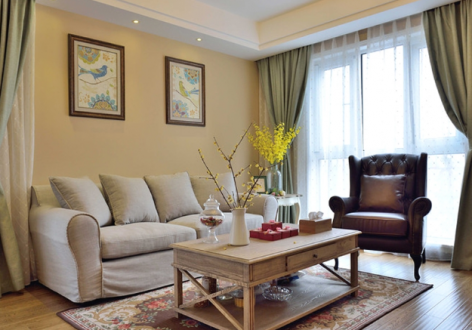 新城朗隽大都会朗誉106平美式风格装修案例